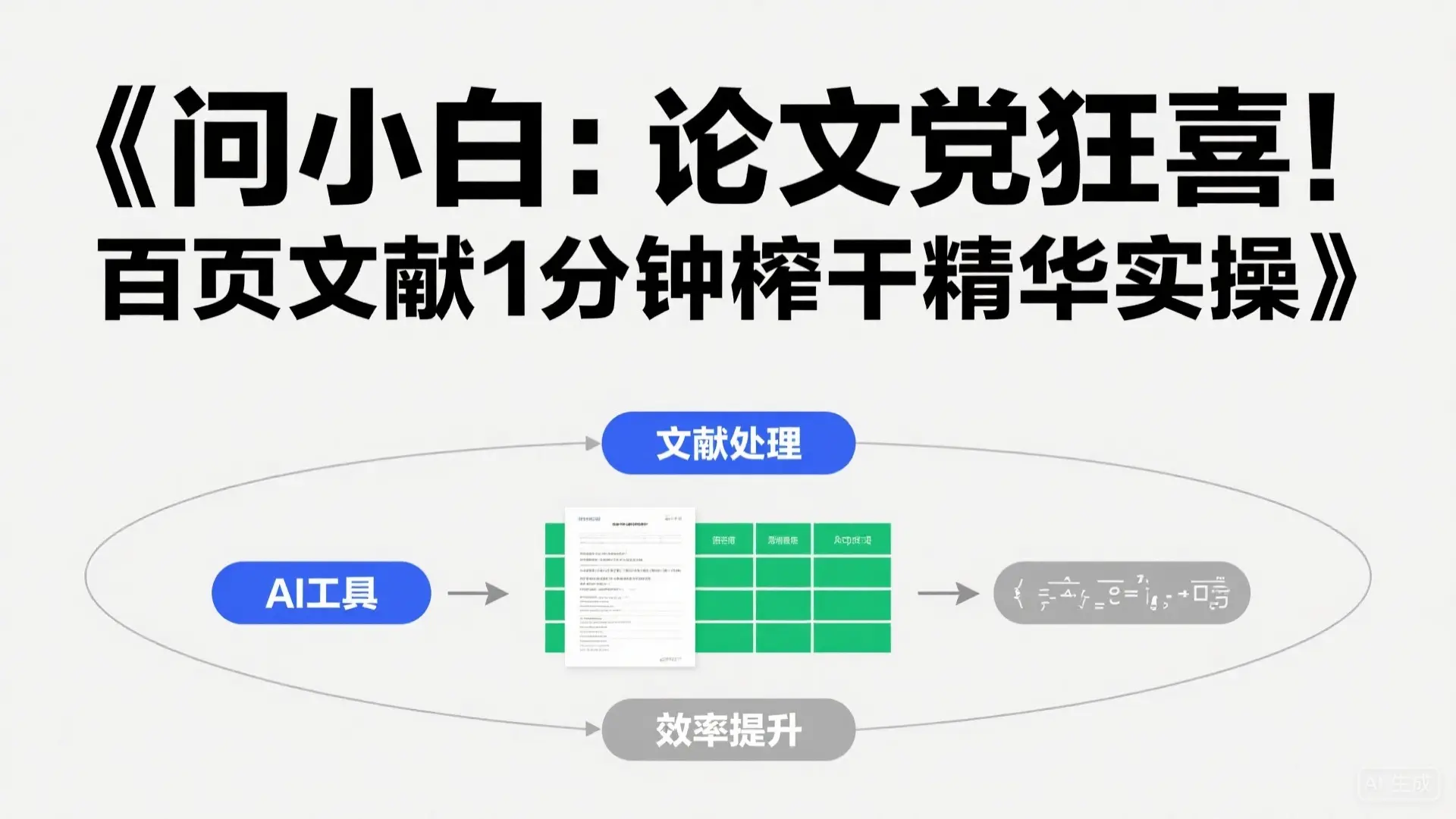 问小白：论文党狂喜！百页文献1分钟榨干精华实操指南